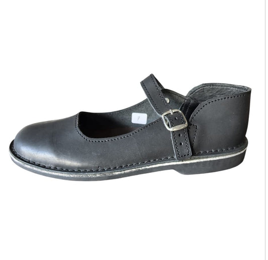 Brigid Girls Genuine Leather School Shoes - Black Strap Vellie Comfort Sho