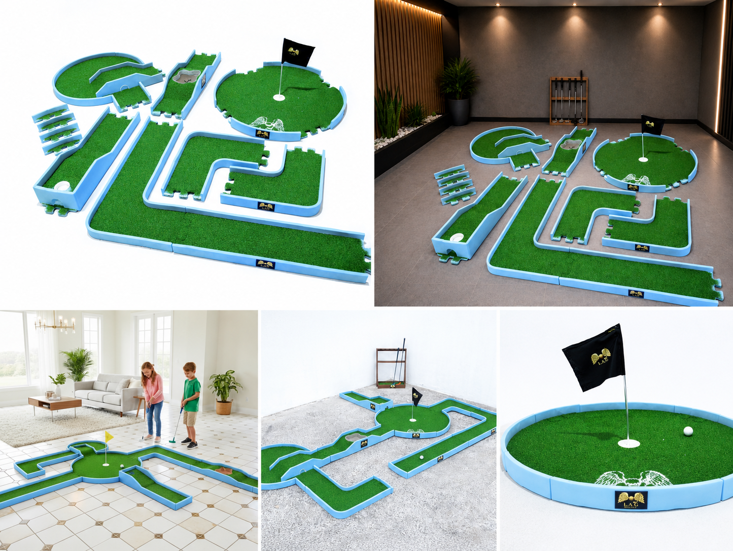 Portable Mini Golf Course Set - Blue Edition