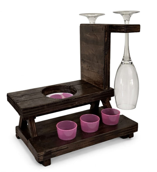 Champagne Shooter Bench Wooden Drink Holder – Handmade Gift for Parties & Celebrations 🍾