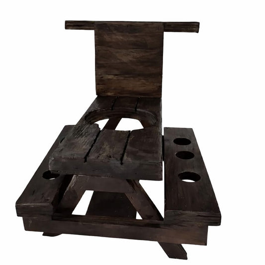 Wine Shooter Bench – 10 Shot Glass Holder with 2 Wine Glass Holders