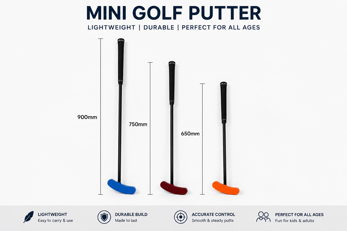 Mini Golf Putter - Available in 3 Sizes