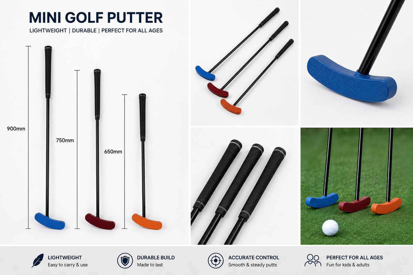 Mini Golf Putter - Available in 3 Sizes