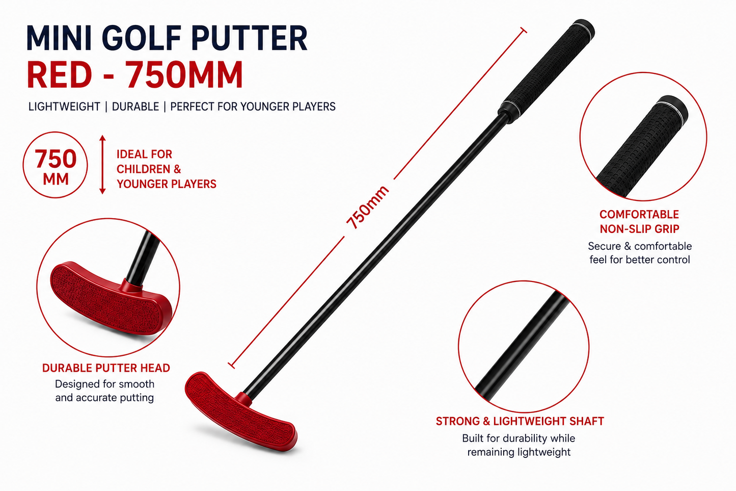 Mini Golf Putter - Available in 3 Sizes