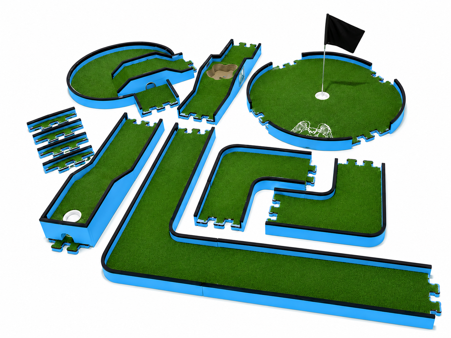 Portable Mini Golf Course Set - Blue Edition