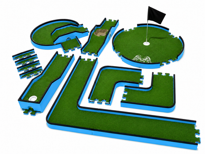 Portable Mini Golf Course Set - Blue Edition