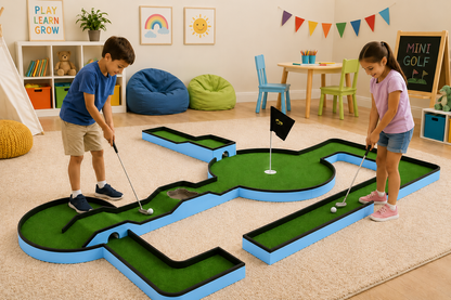 Portable Mini Golf Course Set - Blue Edition