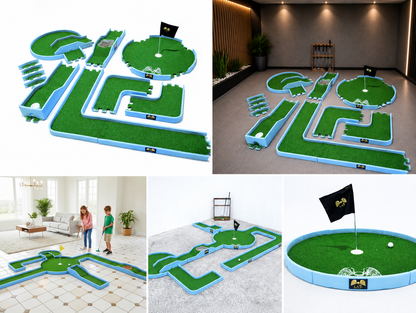 Portable Mini Golf Course Set - Blue Edition