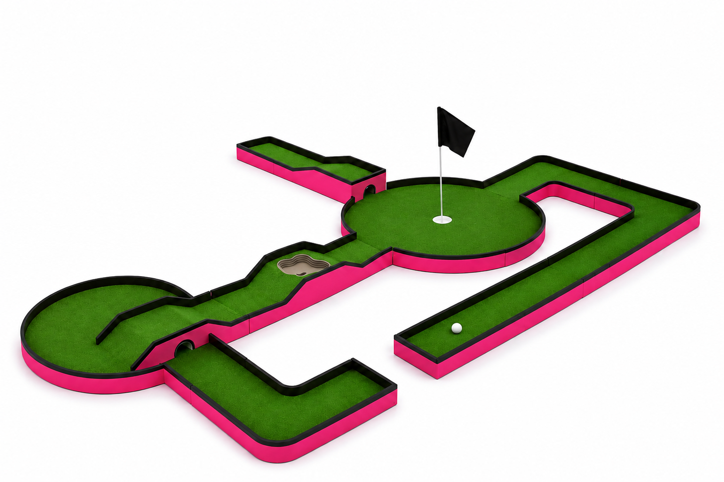 Portable Mini Golf Course Set - Pink Edition