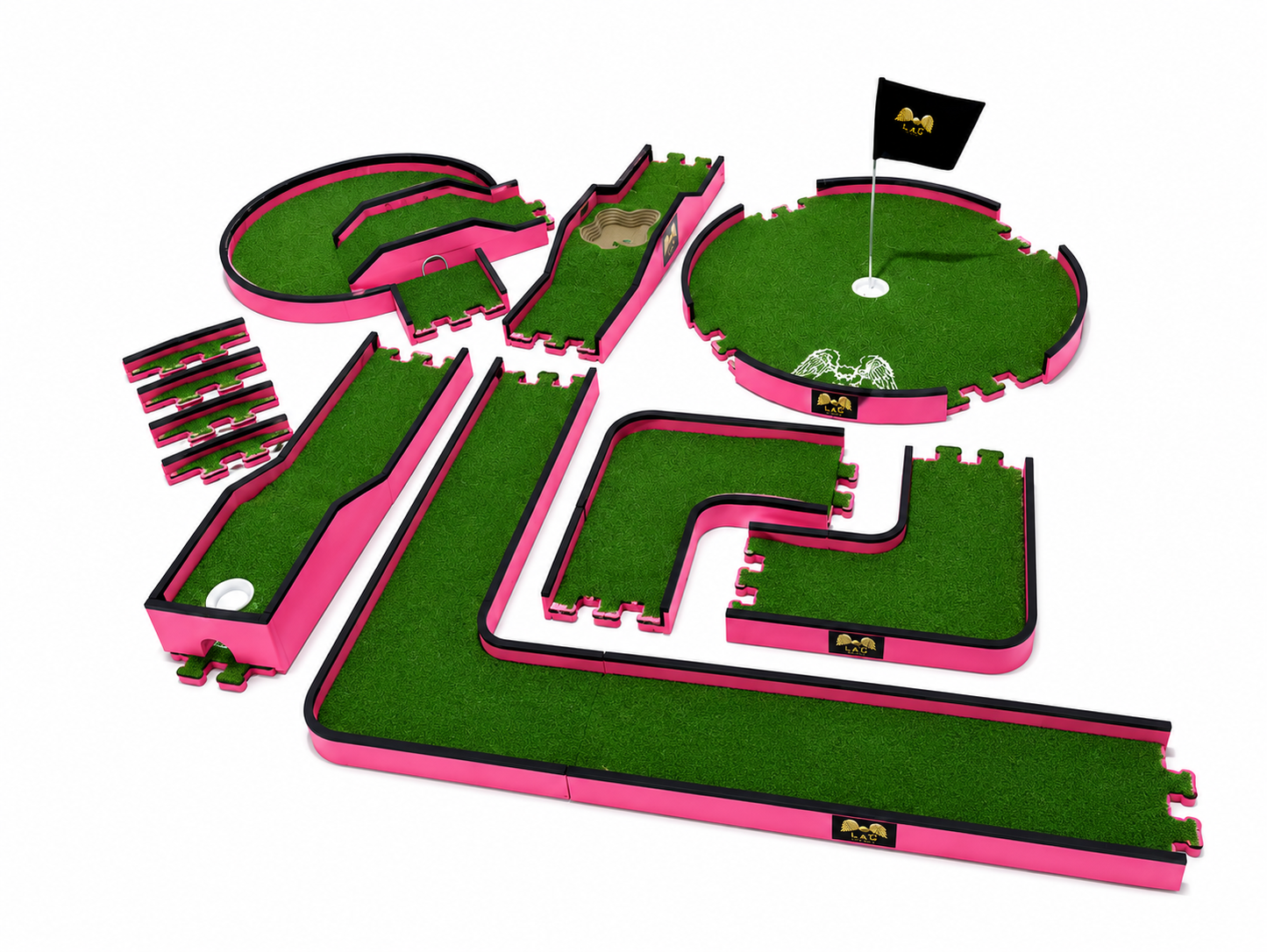 Portable Mini Golf Course Set - Pink Edition