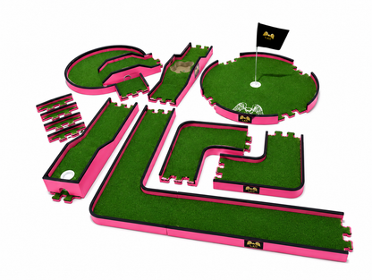 Portable Mini Golf Course Set - Pink Edition