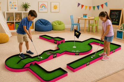 Portable Mini Golf Course Set - Pink Edition